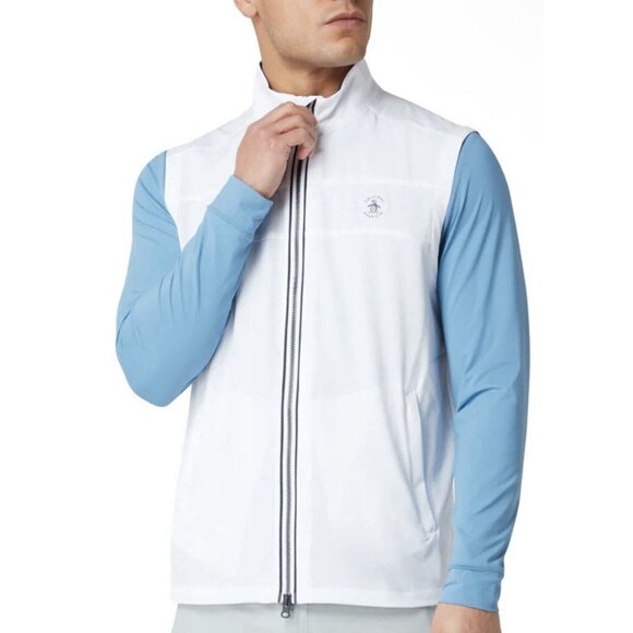 Original Penguin Men’s White Packable Golf Full Zip Vest Size XXL NWT